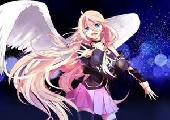 Anime girl with angel wing